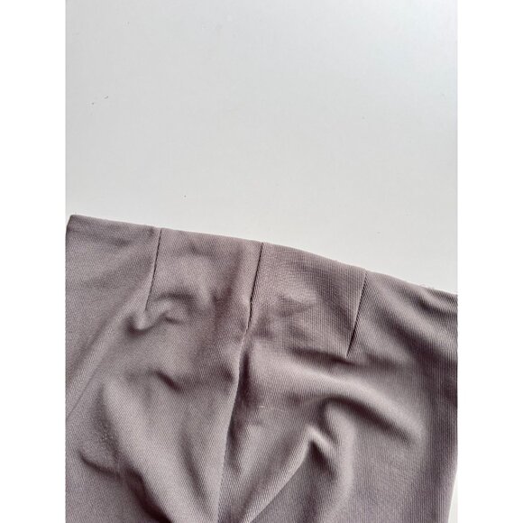 ZARA Grey Taupe Stretch Ribbed Knit Flared Front Hem Slit Pants, Size S - Picture 6 of 15